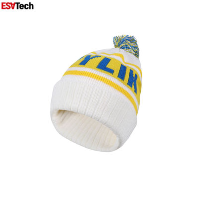 Оранжевая Hi зима сплошного цвета логотипа вышивки шляпы Beanie Vis теплая вяжет