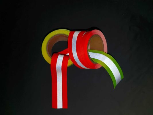 Оранжевая дневная зеленая отражательная безопасность ленты ленты с лентой передачи тепла отражательным сплетенной фильмом отражательной